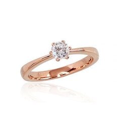 Sõrmus punasest kullast briljandiga Diamond Sky "Solitaire", proov 585 4752263021570 цена и информация | Кольцо | kaup24.ee