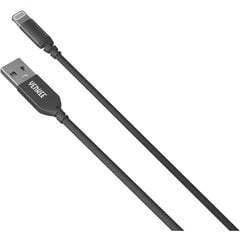 Плетеный кабель YENKEE, 2.0 USB A - Lightning, сертифицирован MFi, 480 Мбит/с, 5 В/2,4 А, 10 Вт, 1 м, алюминиевый корпус, черный цена и информация | Кабели для телефонов | kaup24.ee