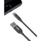 Punutud kaabel YENKEE, 2.0 USB A – Lightning, MFi certified, 480 Mbps, 5V/2.4A, 10W, 1m, alumiiniumkorpus, must hind ja info | Mobiiltelefonide kaablid | kaup24.ee