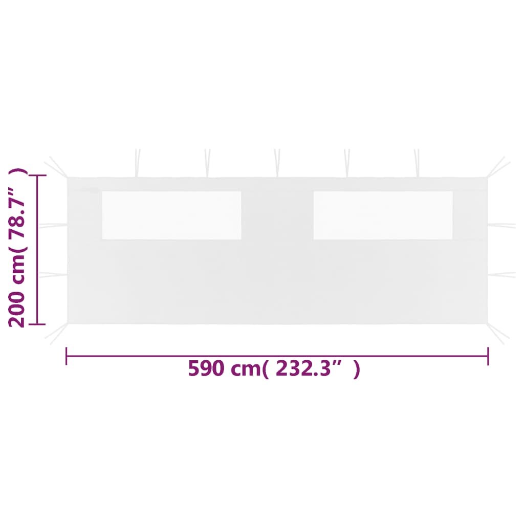 3070416 vidaXL Gazebo Akendega 590 x 200 cm valge külgsein (315305) цена и информация | Varikatused ja aiapaviljonid | kaup24.ee