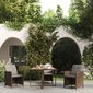 vidaXL aialaud, pruun, 109 x 107 x 74 cm, polürotang ja klaas цена и информация | Aialauad | kaup24.ee