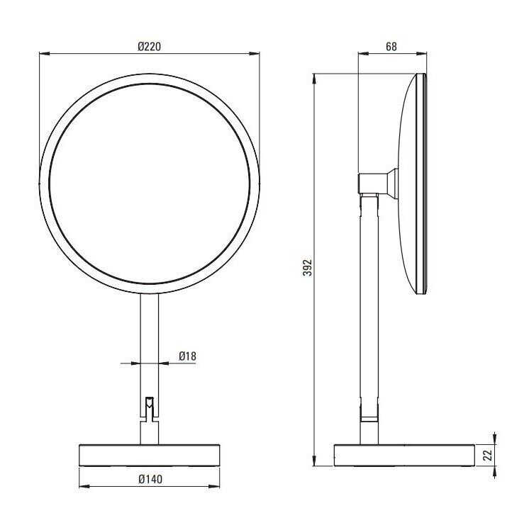 Kosmeetiline peegel LED-iga Deante Silia ADI_0812, Chrome hind ja info | Vannitoa sisustuselemendid ja aksessuaarid | kaup24.ee