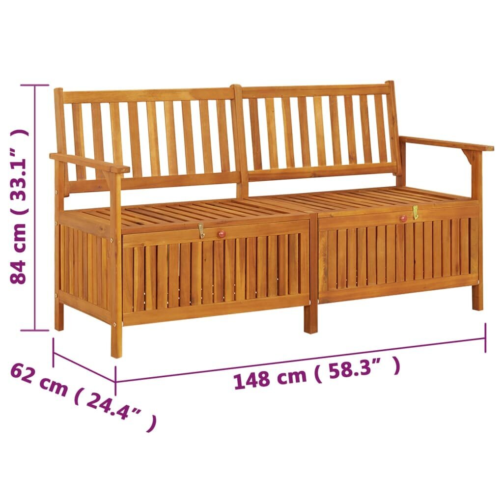 vidaXL hoiupink, 148 cm, akaatsiapuit цена и информация | Aiapingid | kaup24.ee