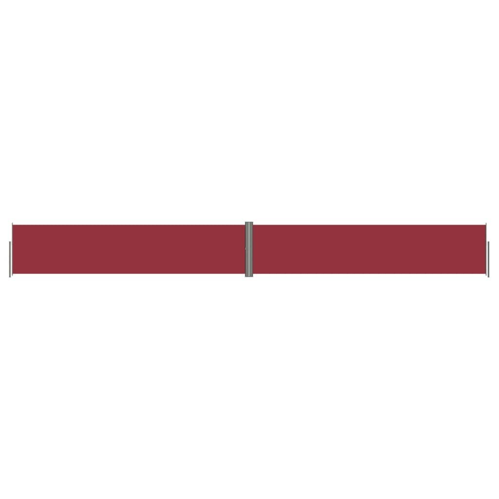 vidaXL lahtitõmmatav külgsein, punane, 140 x 1200 cm hind ja info | Päikesevarjud, markiisid ja alused | kaup24.ee