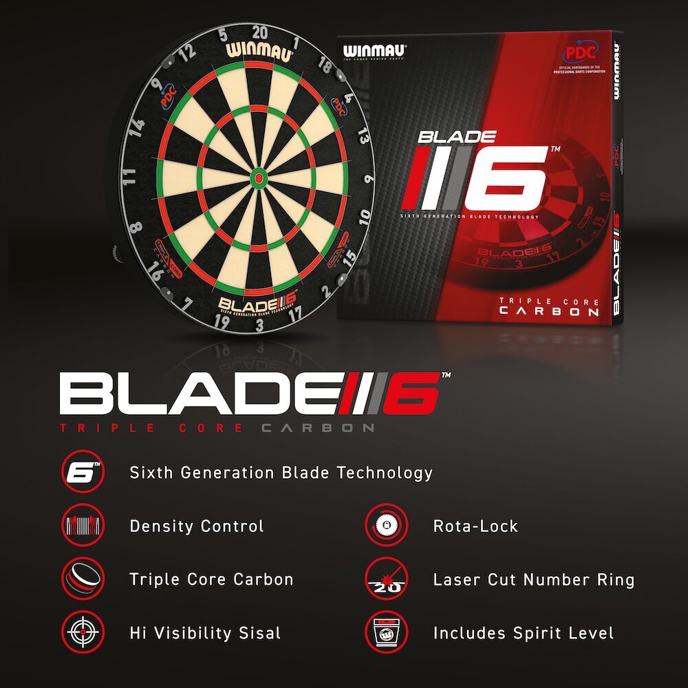 Noolemängu märklaud Winmau Blade 6 Triple Core PDC hind ja info | Noolemängud | kaup24.ee