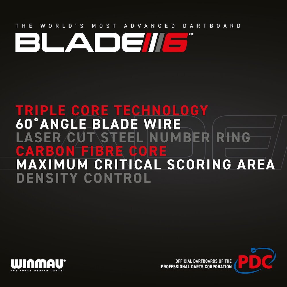 Noolemängu märklaud Winmau Blade 6 Triple Core PDC hind ja info | Noolemängud | kaup24.ee