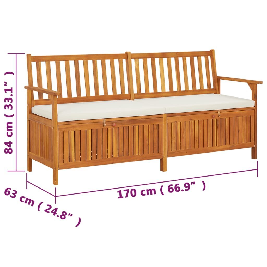 vidaXL hoiupink istmepadjaga, 170 cm, akaatsiapuit цена и информация | Aiapingid | kaup24.ee