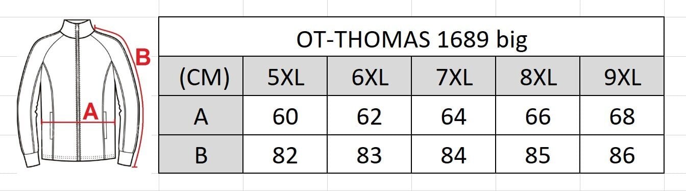 Meeste tõmblukuga džemper Ot-thomas 1689 big, sinine цена и информация | Meeste kampsunid | kaup24.ee