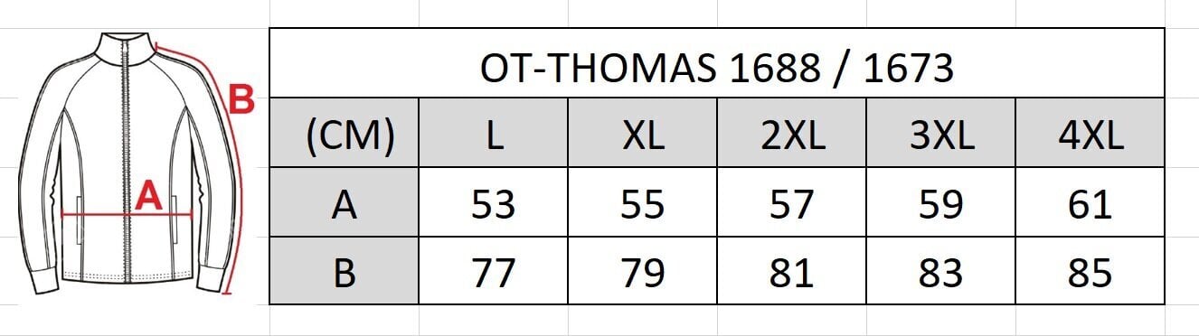 Meeste tõmblukuga dressipluus Ot-thomas 1688, sinine цена и информация | Meeste kampsunid | kaup24.ee