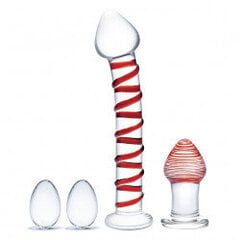Glas - Mr. Swirly 4 pc Set with Glass Kegel Balls &amp; Butt Plug hind ja info | Anaallelud | kaup24.ee