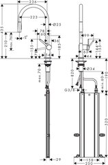 Смеситель для кухни с выдвижным шлангом Hansgrohe Talis M54 72801000 цена и информация | Смесители | kaup24.ee