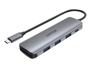 Концентратор Unitek H1107C, USB-C/3xUSB 3.1, 20,5 см цена и информация | Адаптеры и USB-hub | kaup24.ee