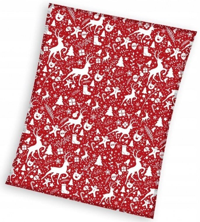 Jõuluteemaline voodikate-pleed KEG-09, punane, 150 x 200 cm hind ja info | Voodikatted, pleedid | kaup24.ee