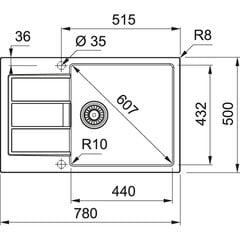 Тектонитовая мойка Franke, Sirius S2D 611-78 XL с запорным клапаном, Urban Grey цена и информация | Раковины на кухню | kaup24.ee