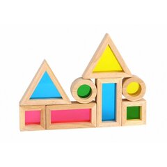 Puidust värvilised peegelklotsid - Tooky Toy, 8 tükki hind ja info | Arendavad mänguasjad | kaup24.ee
