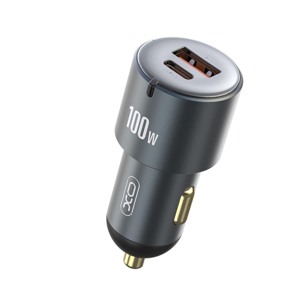 XO car charger CC47 PD QC 3.0 100W 1x USB 1x USB-C dark gray цена и информация | Mobiiltelefonide laadijad | kaup24.ee