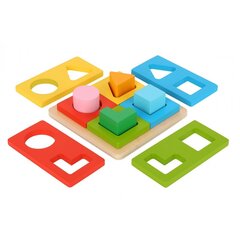 Värviline puidust puzzle - Tooky Toy цена и информация | Игрушки для малышей | kaup24.ee