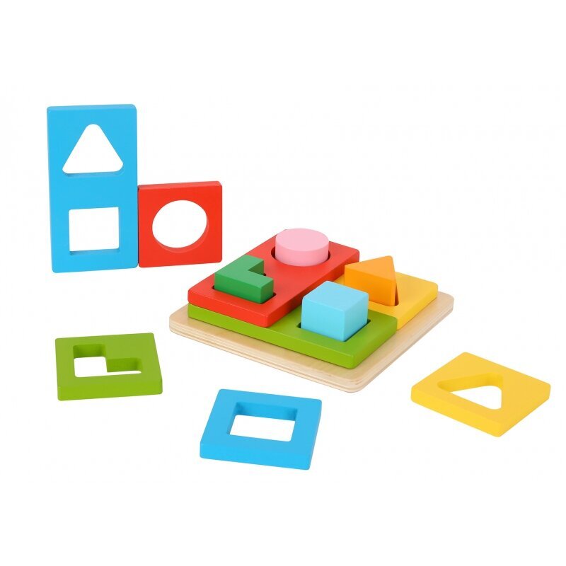 Värviline puidust puzzle - Tooky Toy hind ja info | Imikute mänguasjad | kaup24.ee