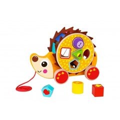 Tooky Toy puidust tõmblev mänguasi Siil 2in1 цена и информация | Развивающие игрушки | kaup24.ee