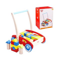 Деревянная коляска с колесами цена и информация | Игрушки для малышей | kaup24.ee