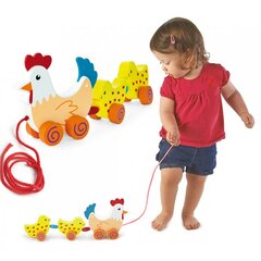 Tõmmatav mänguasi - kanad, 36 cm hind ja info | Imikute mänguasjad | kaup24.ee