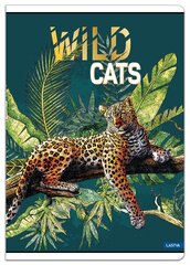 Märkmik A4, 52 lk, 80 g, jooneline, Wild Cats hind ja info | Vihikud, märkmikud ja paberikaubad | kaup24.ee