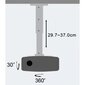 Projektori laekinnitus Techly, 30-37cm reguleeritav, kuni 15kg, hõbedane hind ja info | Teleri seinakinnitused ja hoidjad | kaup24.ee