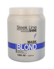 Kollast tooni neutraliseeriv mask heledatele juustele Stapiz Sleek Line Blond 1000 ml цена и информация | Средства для укрепления волос | kaup24.ee