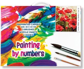 Numbrite järgi maalimine komplekt Centrum Poppies, 30x40 cm цена и информация | Живопись по номерам | kaup24.ee