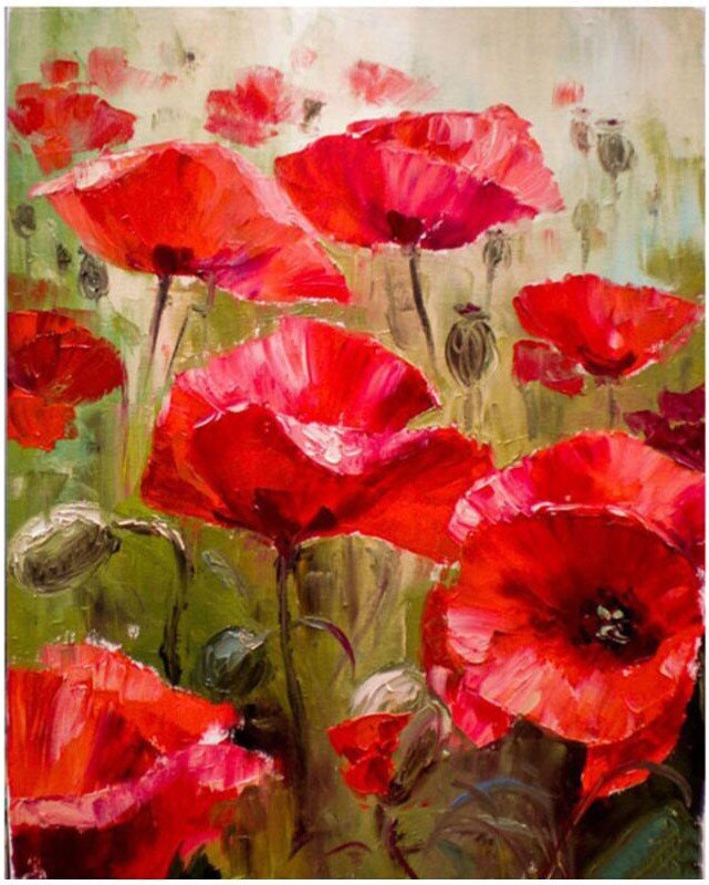 Numbrite järgi maalimine komplekt Centrum Poppies, 30x40 cm hind ja info | Maalid numbri järgi | kaup24.ee