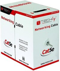 Сетевой кабель Techly, витая пара Cat 5e UTP, коробка 305 м, серый, 100% медь цена и информация | Кабели и провода | kaup24.ee