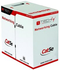 Кабель Techly, витая пара, коробка Cat5e UTP 305m, серый, 100% медь цена и информация | Кабели и провода | kaup24.ee