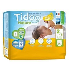 Tidoo Nature Newborn Art.142637  Экологические подгузники S размер  3-6 кг, 31 шт цена и информация | Пеленки | kaup24.ee