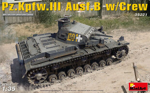 Сборная модель MiniArt - Pz. Kpfw. III Ausf. B w/Crew, 1/35, 35221 цена и информация | Склеиваемые модели | kaup24.ee