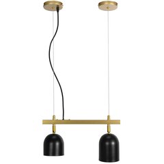 Rippvalgusti Gerda 2, Black/Gold цена и информация | Потолочный светильник Home ESPRIT Белый Коричневый Деревянный Металл 25 W 40 x 40 x 70 cm | kaup24.ee