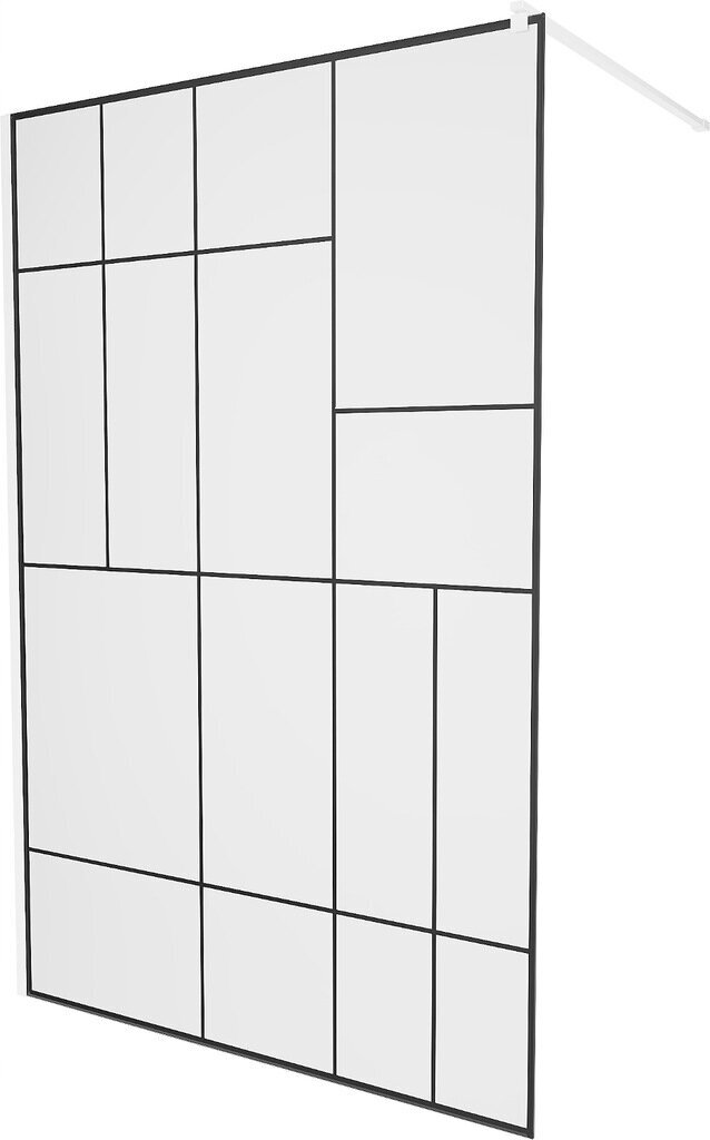 Walk-in dušisein Mexen Kioto, valge/must muster 70,80,90,100,110,120x200 cm цена и информация | Dušikabiinide uksed ja seinad | kaup24.ee