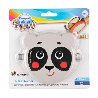 Suupistekarp Canpol Babies Hello Little Panda 200 ml, 51/008, hall цена и информация | Toidu säilitusnõud | kaup24.ee