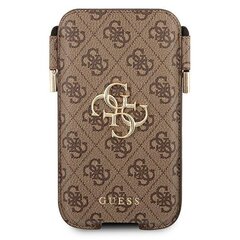 Guess Torebka na telefon GUHCP12M4GPSBR 6,1" brązowy|brown 4G Metal Logo цена и информация | Чехлы для телефонов | kaup24.ee