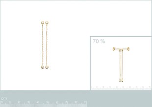750° kullaga kaetud kõrvarõngad, ⬍ 4.9cm, toodetud Prantsusmaal hind ja info | Kõrvarõngad | kaup24.ee