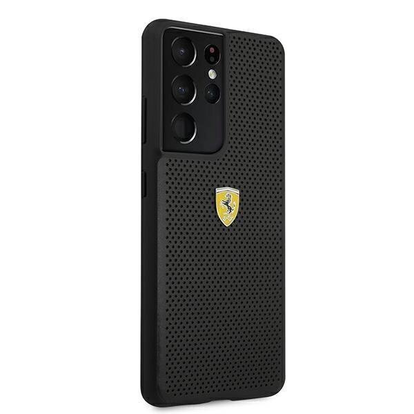 Ferrari FESPEHCS21LBK S21 Ultra G996 must ümbris On Track Perforated цена и информация | Telefoni kaaned, ümbrised | kaup24.ee