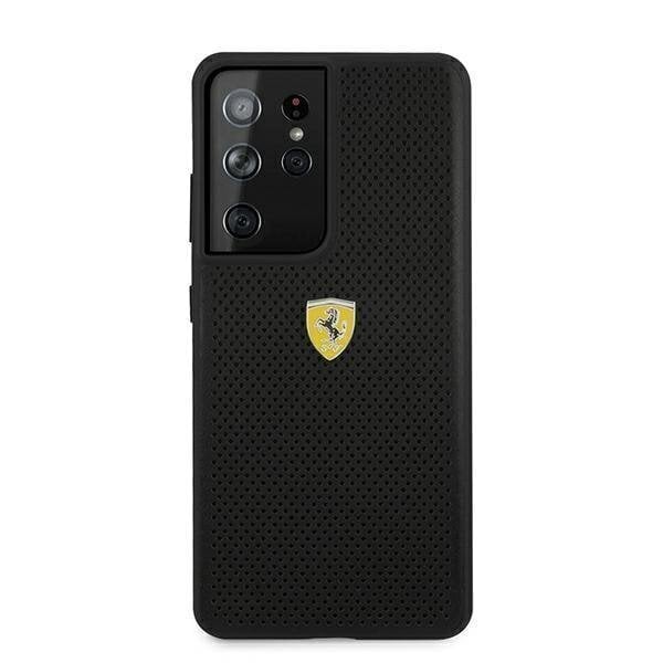 Ferrari FESPEHCS21LBK S21 Ultra G996 must ümbris On Track Perforated цена и информация | Telefoni kaaned, ümbrised | kaup24.ee