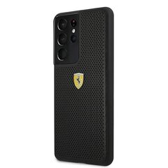 Ferrari FESPEHCS21LBK S21 Ultra G996 must ümbris On Track Perforated hind ja info | Telefoni kaaned, ümbrised | kaup24.ee