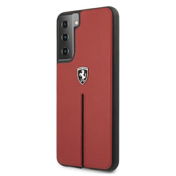 Ferrari FEOSIHCS21MRE S21+ G996 punane ümbris Off Track Leather Nylon Stripe цена и информация | Telefoni kaaned, ümbrised | kaup24.ee