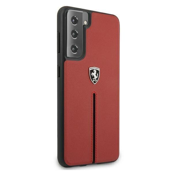 Ferrari FEOSIHCS21MRE S21+ G996 punane ümbris Off Track Leather Nylon Stripe цена и информация | Telefoni kaaned, ümbrised | kaup24.ee