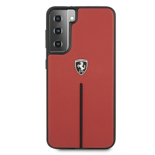 Ferrari FEOSIHCS21MRE S21+ G996 punane ümbris Off Track Leather Nylon Stripe цена и информация | Telefoni kaaned, ümbrised | kaup24.ee