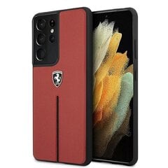 Ferrari FEOSIHCS21LRE S21 Ultra G998 czerwony|red hardcase Off Track Leather Nylon Stripe цена и информация | Чехлы для телефонов | kaup24.ee