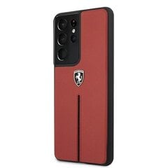 Ferrari FEOSIHCS21LRE S21 Ultra G998 czerwony|red hardcase Off Track Leather Nylon Stripe цена и информация | Чехлы для телефонов | kaup24.ee