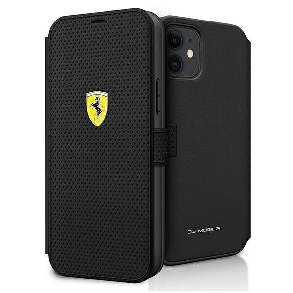 Ferrari FESPEFLBKP12SBK iPhone 12 mini 5,4" must On Track Perforated цена и информация | Telefoni kaaned, ümbrised | kaup24.ee