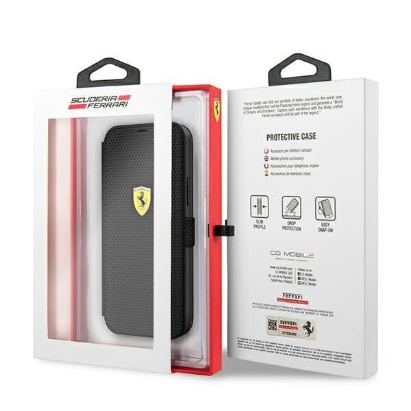 Ferrari FESPEFLBKP12LBK iPhone 12 Pro Max 6,7" must On Track Perforated hind ja info | Telefoni kaaned, ümbrised | kaup24.ee