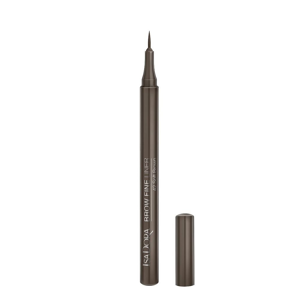 Kulmulainer IsaDora BROW FINE 1.1 ml, 42 Soft Brown цена и информация | Kulmuvärvid, -pliiatsid | kaup24.ee